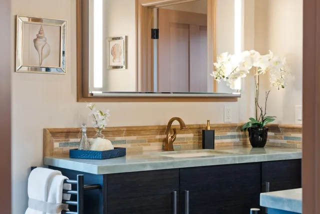 a view of a swimming pool with a lounge chairs