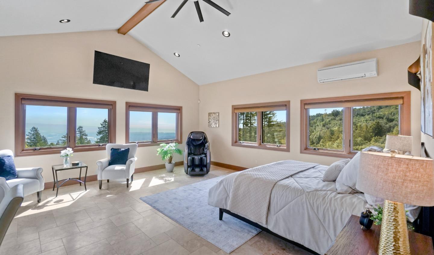 1061 Summit Road Watsonville, CA 95076 - Photo 42 of 92 a large bedroom with a large bed and a large window