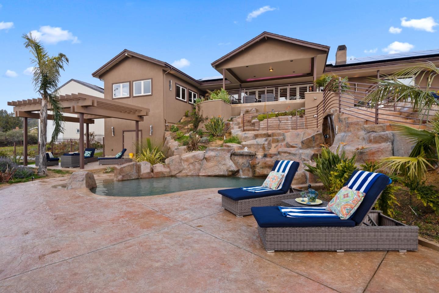 1061 Summit Road Watsonville, CA 95076 - Photo 71 of 92 a view of a house with backyard water fountain and sitting area