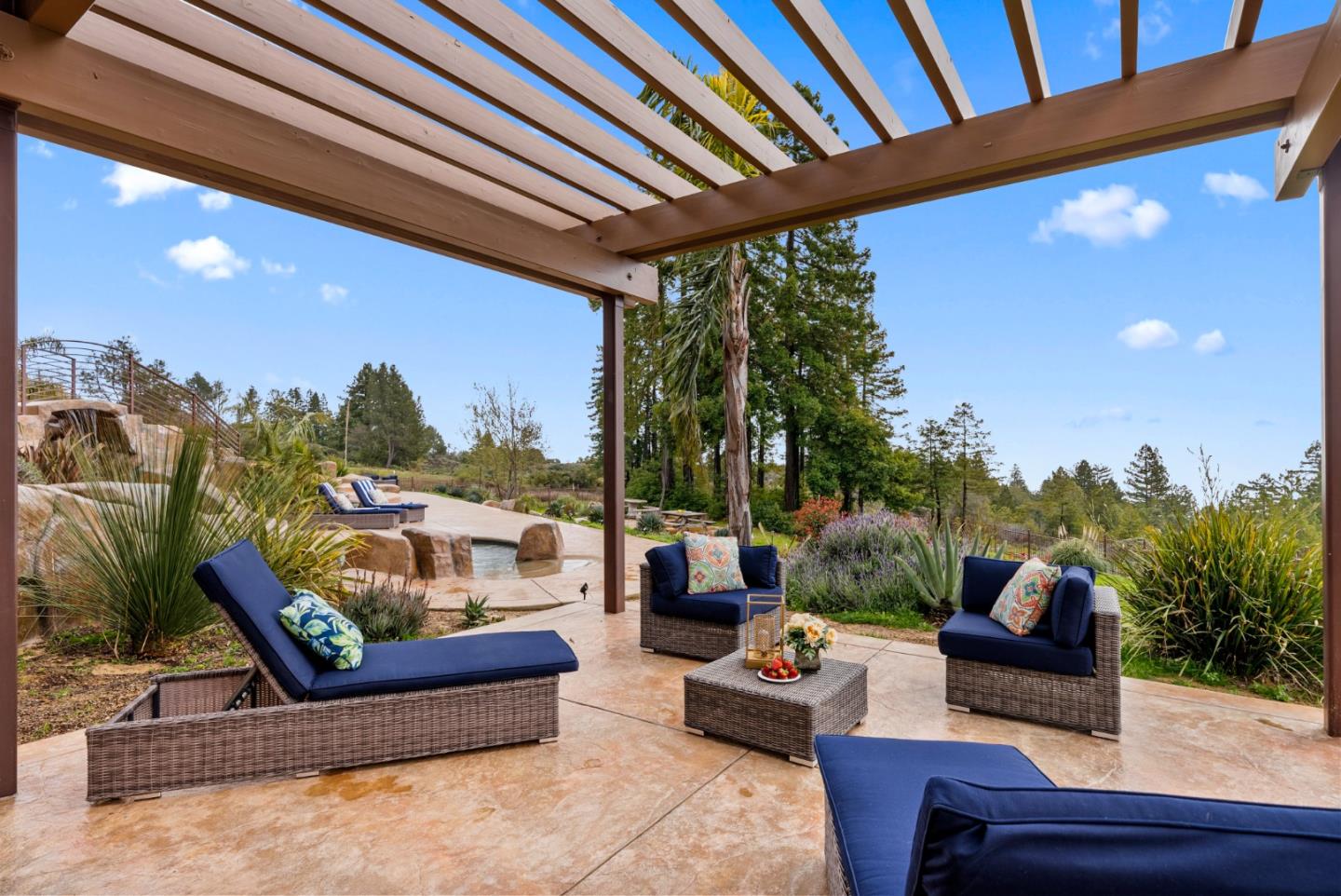 1061 Summit Road Watsonville, CA 95076 - Photo 74 of 92 a outdoor living space with furniture and a potted plant