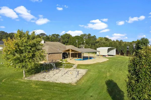 a view of a terrace with city view