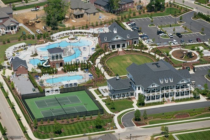 318 Byron Way Franklin, TN 37064 - Photo 45 of 53 an aerial view of a house with a garden and lake view
