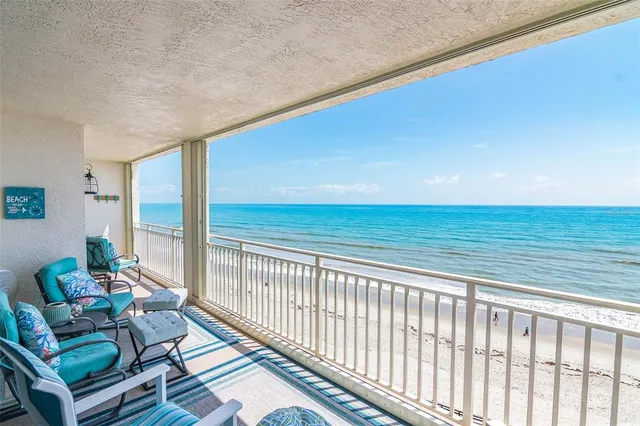 a view of ocean from a balcony