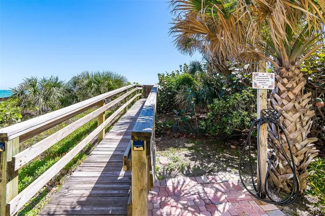 a view of building and flowers