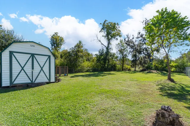 a view of a backyard