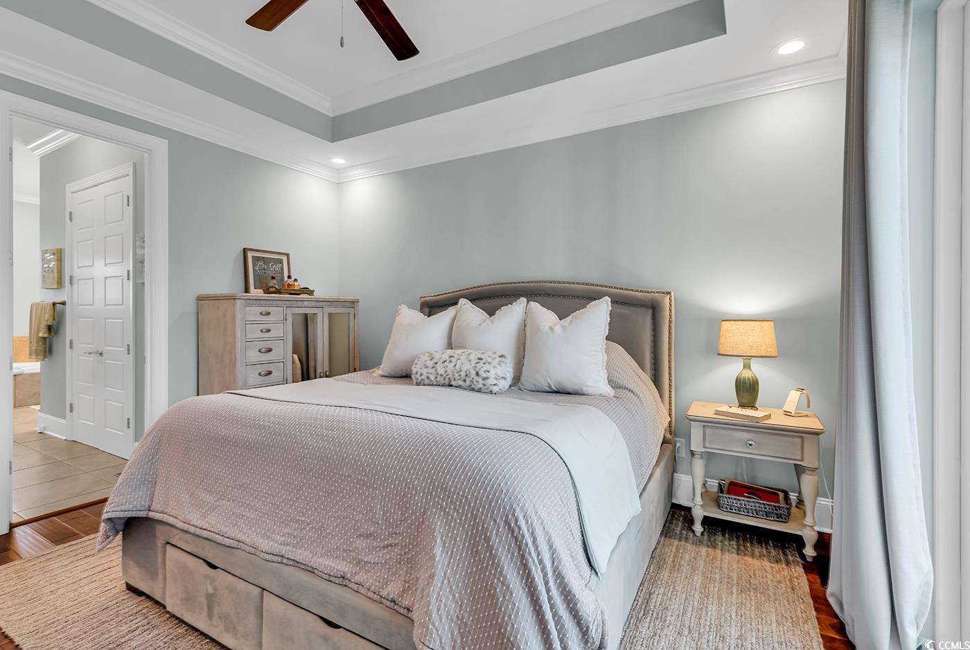 519 1st Street Murrells Inlet, SC 29576 - Photo 23 of 40 Bedroom with ceiling fan, hardwood / wood-style fl