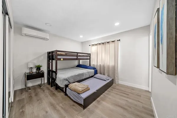 a view of a room with racks on the wall