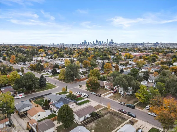 an aerial view of a city