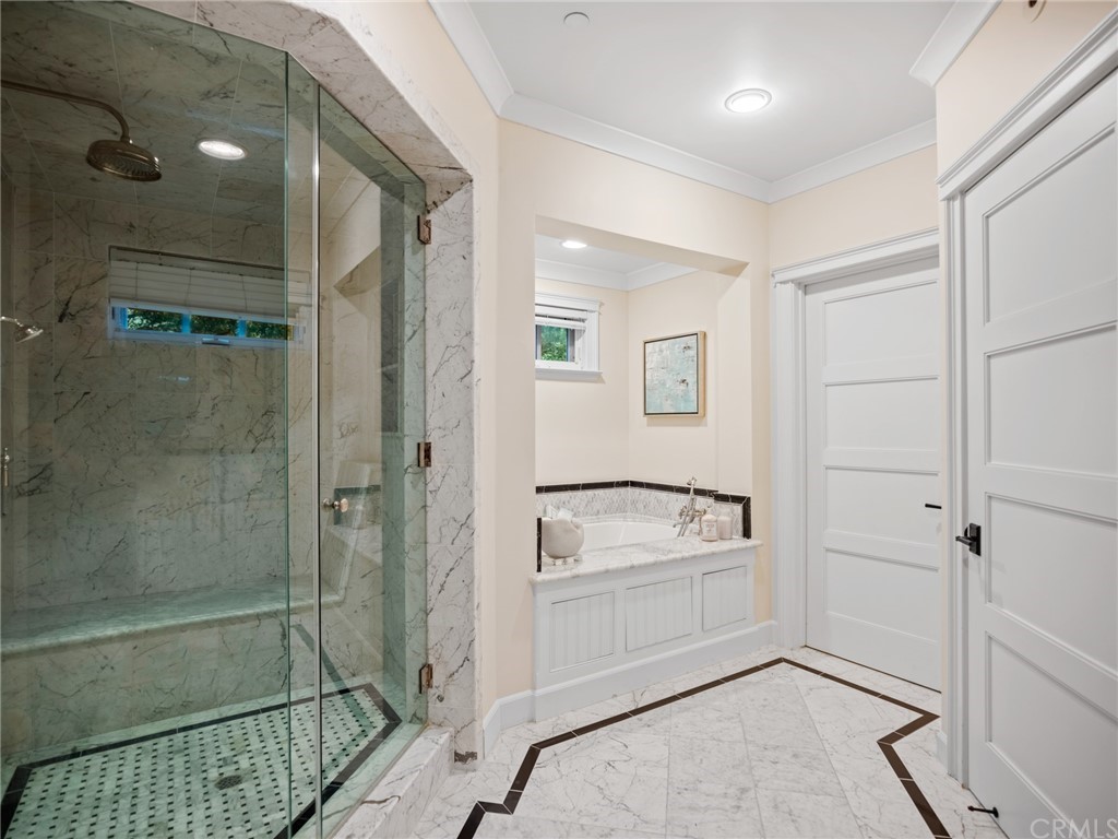 3 Stickley Drive Laguna Beach, CA 92651 - Photo 15 of 39 a bathroom with a shower a mirror and a sink