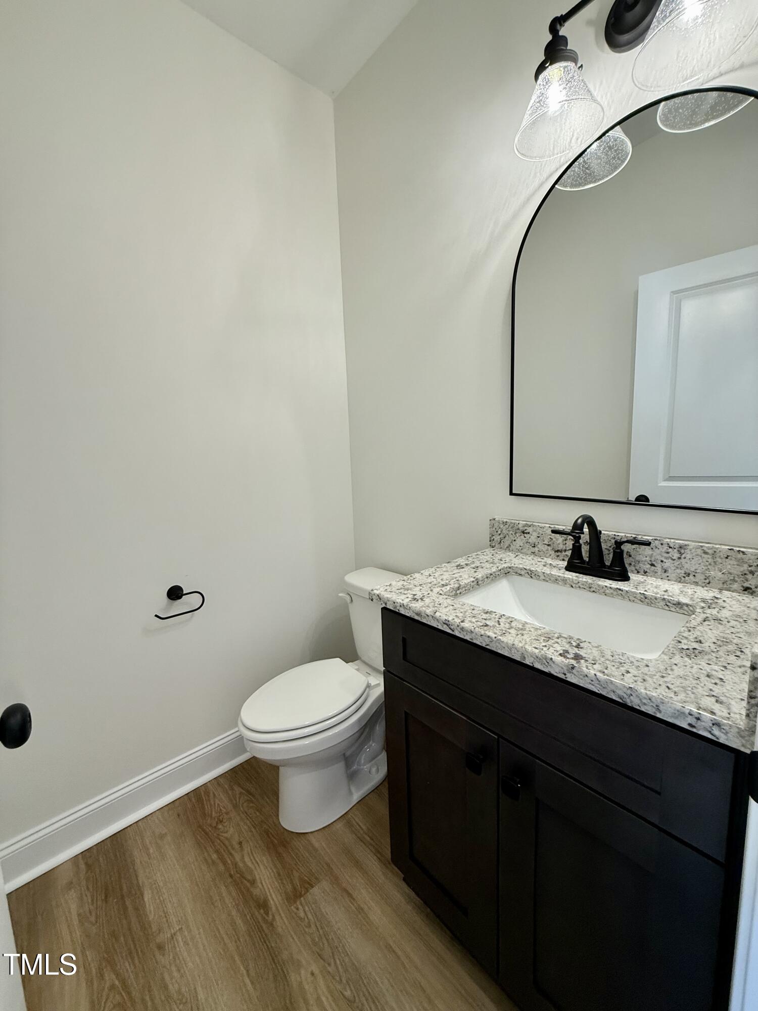 50 Moonraker Drive Spring Hope, NC 27882 - Photo 16 of 37 a bathroom with a granite countertop sink toilet and a mirror