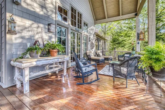a view of lake with mountain