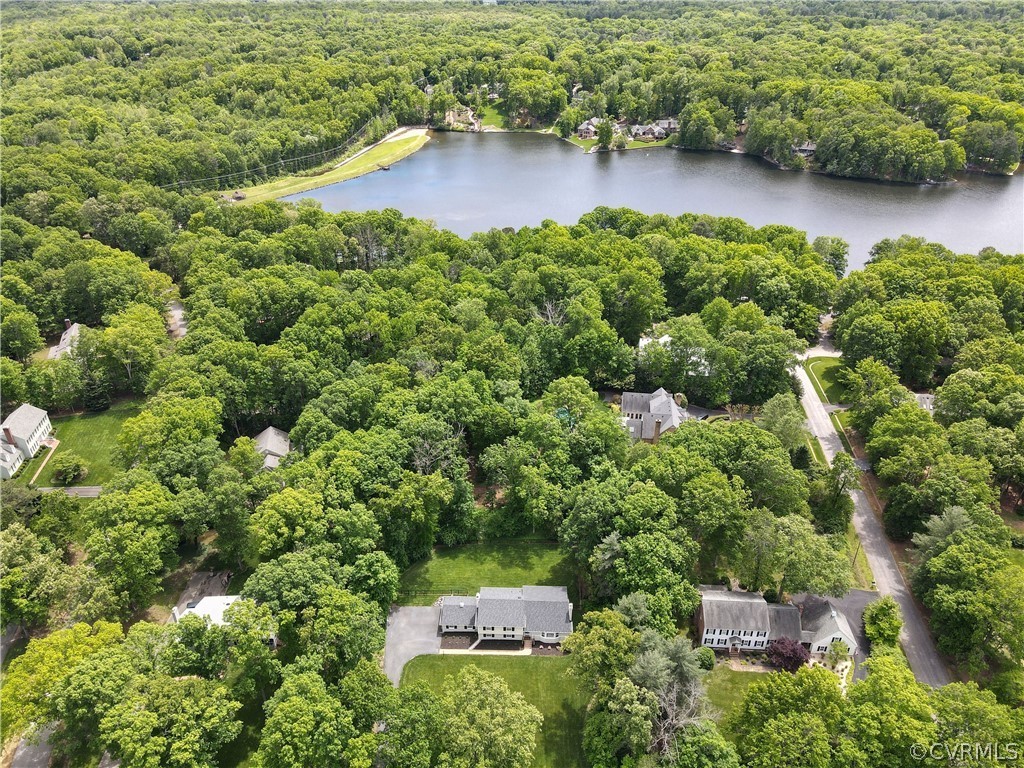 13331 Kingsmill Road Midlothian, VA 23113 - Photo 45 of 49 an aerial view of a house with a yard and lake view