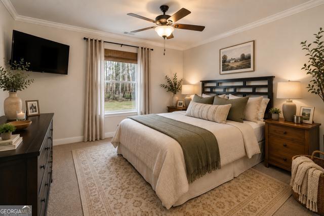 31 Rolling Woods Lane Colbert, GA 30628 - Photo 15 of 30 a bedroom with a large bed and a flat screen tv