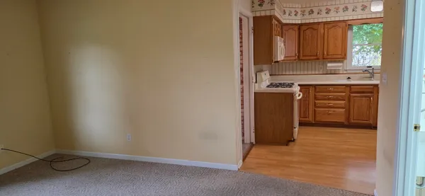 a view of a kitchen with a sink
