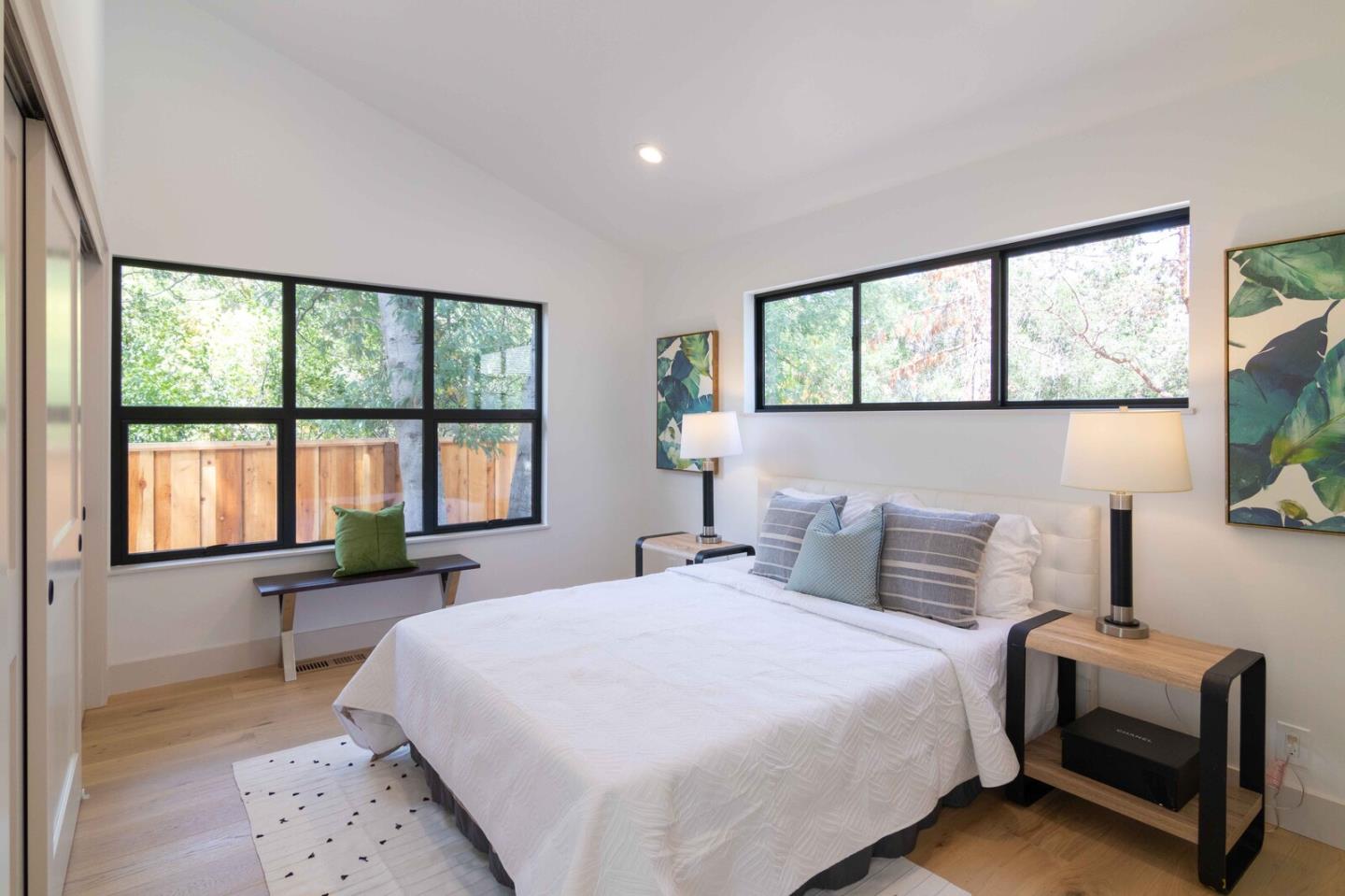 2465 Alpine Road Menlo Park, CA 94025 - Photo 13 of 28 a bedroom with a large bed and a large window