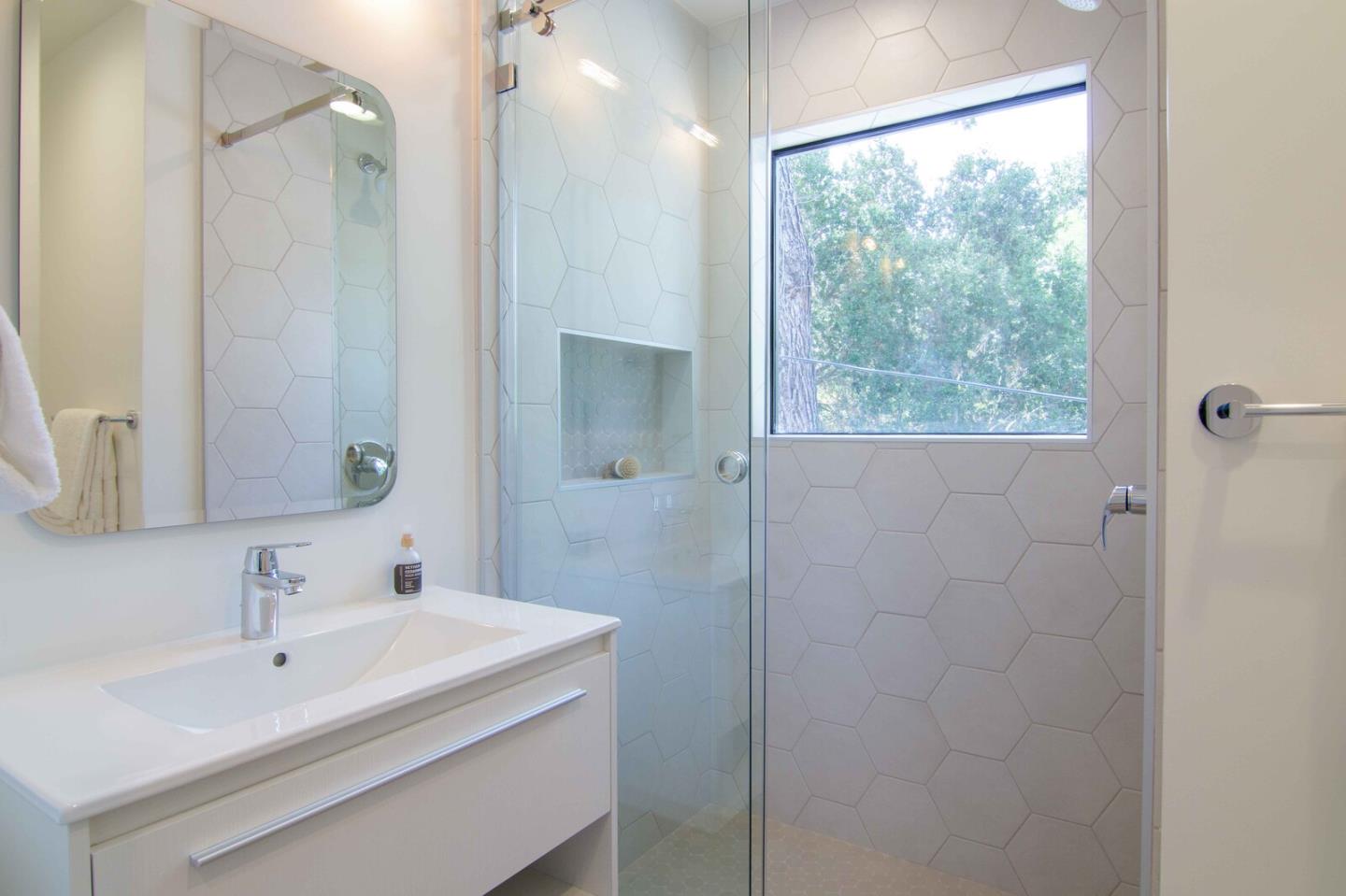 2465 Alpine Road Menlo Park, CA 94025 - Photo 17 of 28 a bathroom with a sink and a mirror