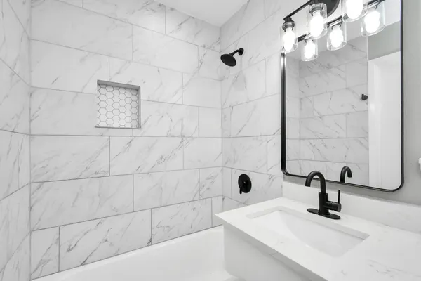 a bathroom with a sink