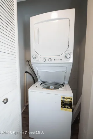 a close view of washer and dryer