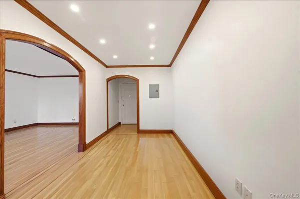 a view of entryway with wooden floor