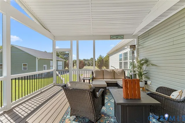 a view of balcony with patio