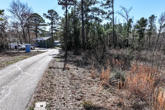 a view of road with trees