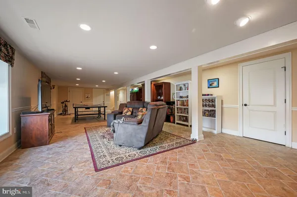 a building view with a lake