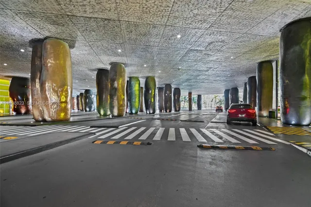 a city view with tall buildings