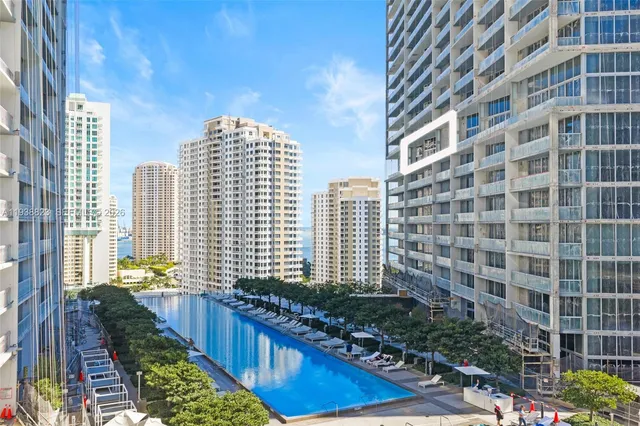 a view of a city with tall buildings