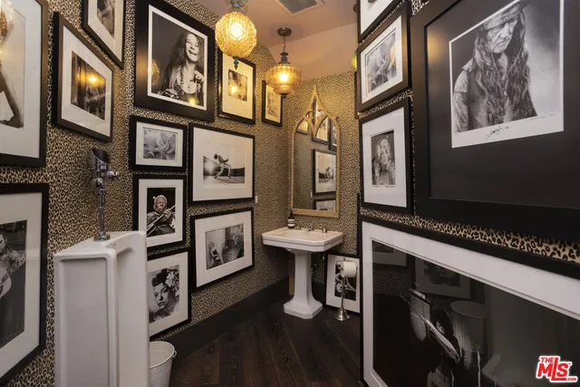 a view of a door with a tree