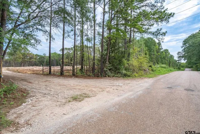 a view of road with trees