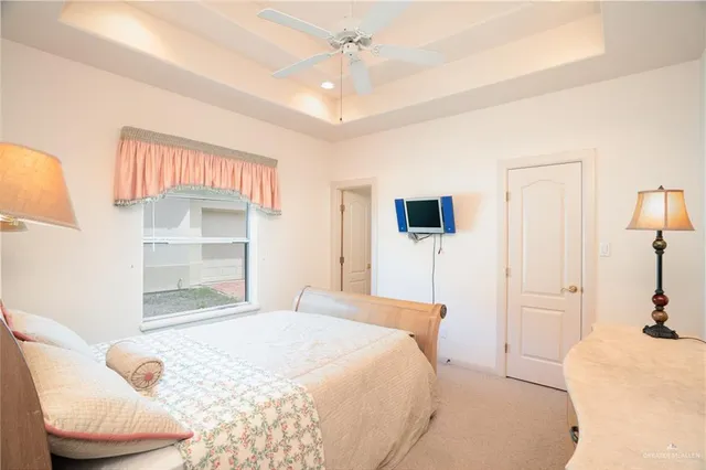 a bedroom with a bed and furniture