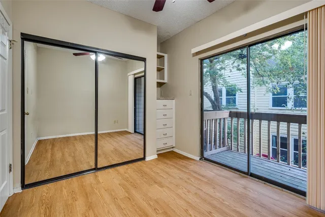 a view of livingroom with wooden floor
