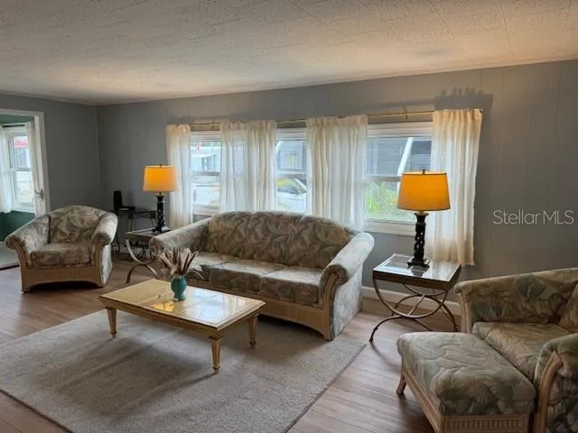 a living room with furniture