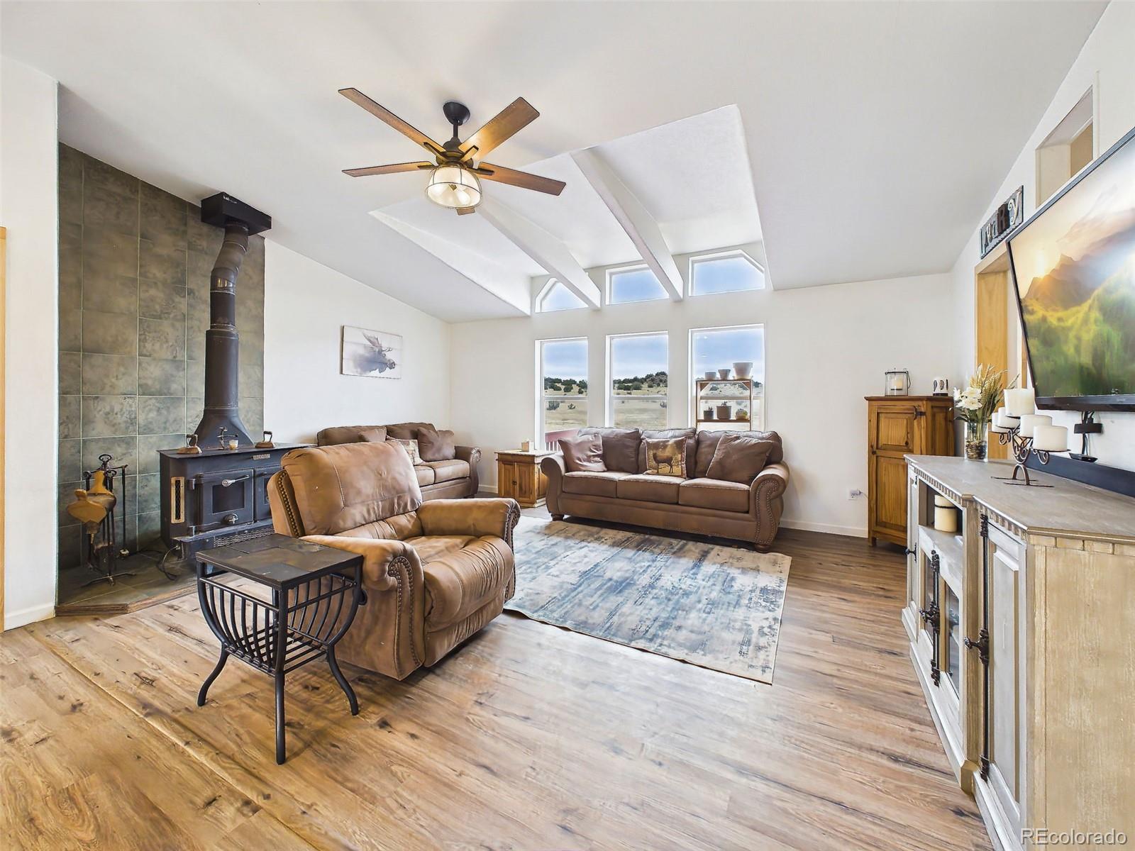 699 Cedar Hills Road Penrose, CO 81240 - Photo 18 of 50 a living room with furniture and a flat screen tv