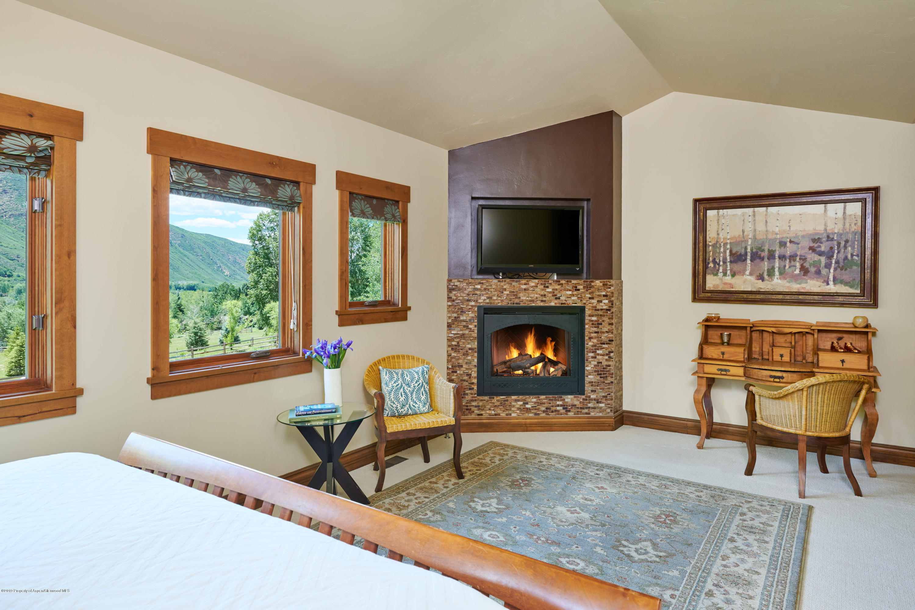 642 Holland Hills Road Basalt, CO 81621 - Photo 11 of 27 a living room with furniture a flat screen tv and a fireplace