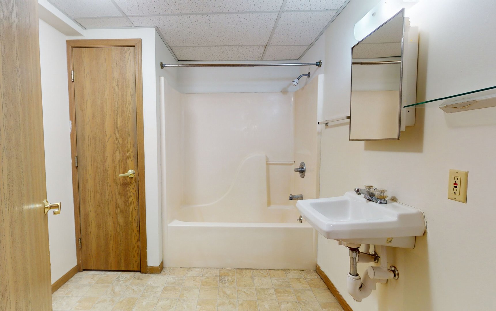 1007 South Locust Street Champaign, IL 61820 - Photo 5 of 18 a bathroom with a sink a mirror and a bathtub