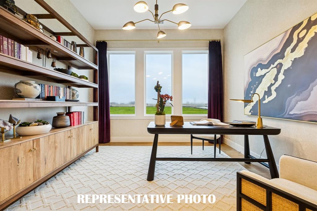 4081 Gambel Road Prosper, TX 75078 - Photo 3 of 20 Whether it's working from home or enjoying a good book, you will appreciate this bright and spacious home office. REPRESENTATIVE PHOTO