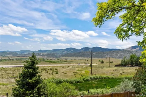 a view of an outdoor space with mountain view