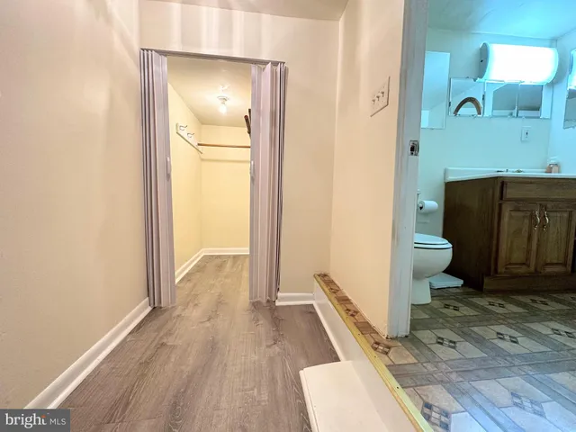 a view of a bathroom from a bathroom