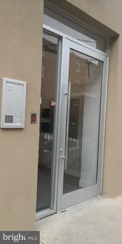 a view of a glass door