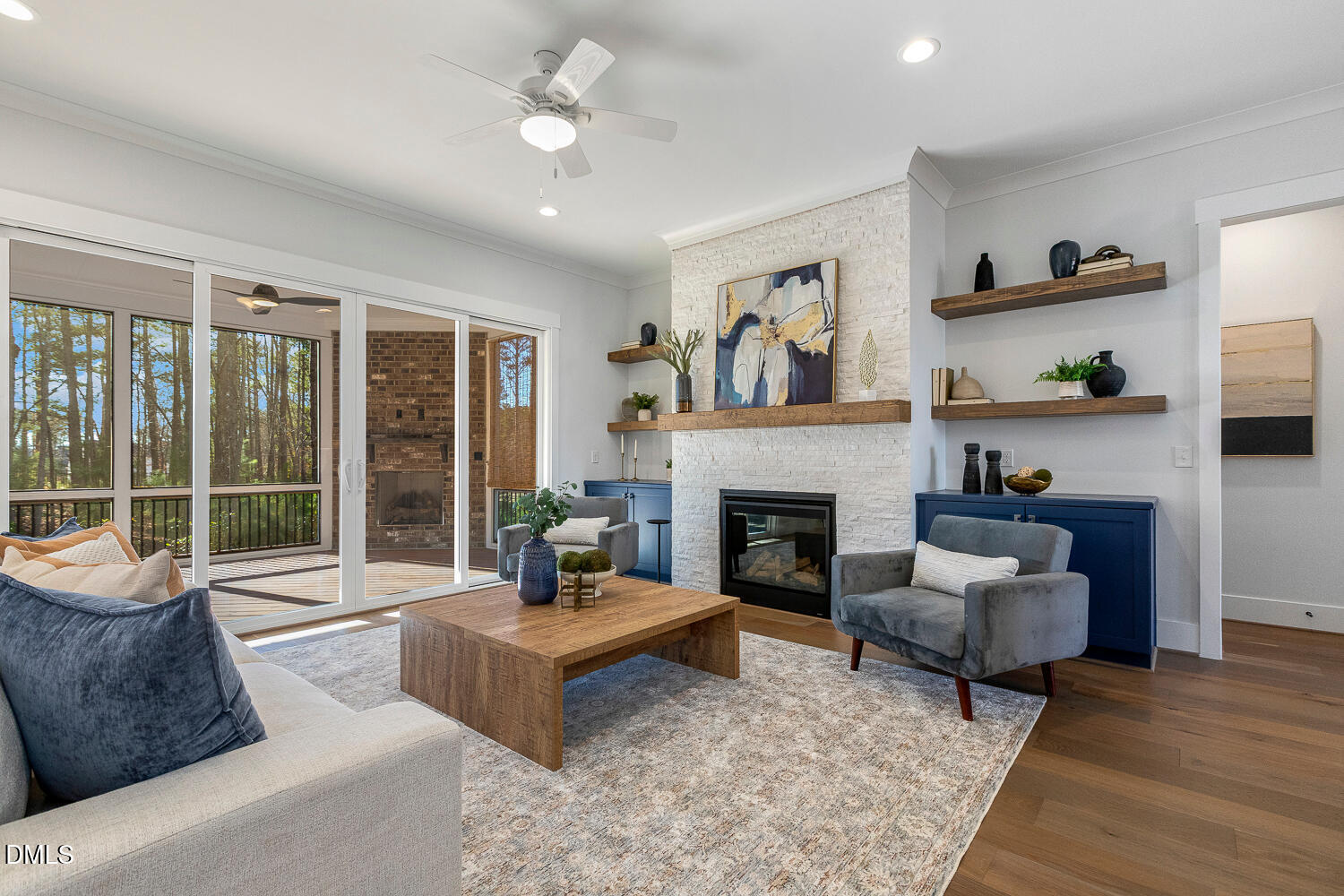 2321 Toll Mill Court Raleigh, NC 27606 - Photo 11 of 82 a living room with furniture and a fireplace