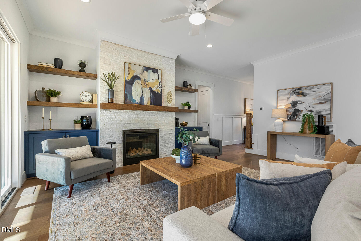 2321 Toll Mill Court Raleigh, NC 27606 - Photo 13 of 82 a living room with furniture and a fireplace