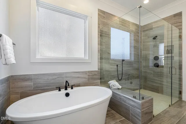 a view of an empty room with a bathroom