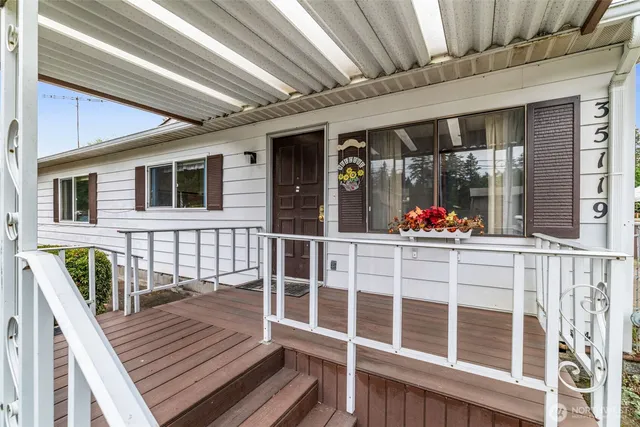 a view of a house with a porch