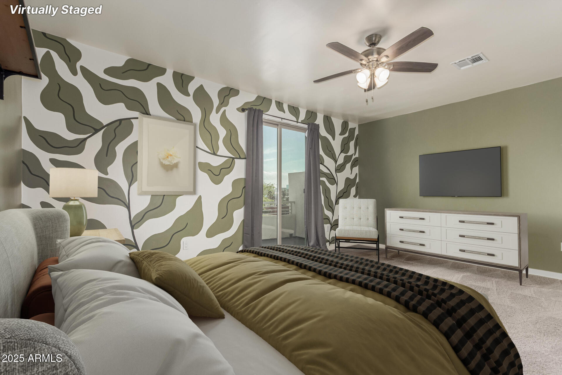 1056 North Miller Road Tempe, AZ 85288 - Photo 13 of 46 a bedroom with a bed and a flat screen tv
