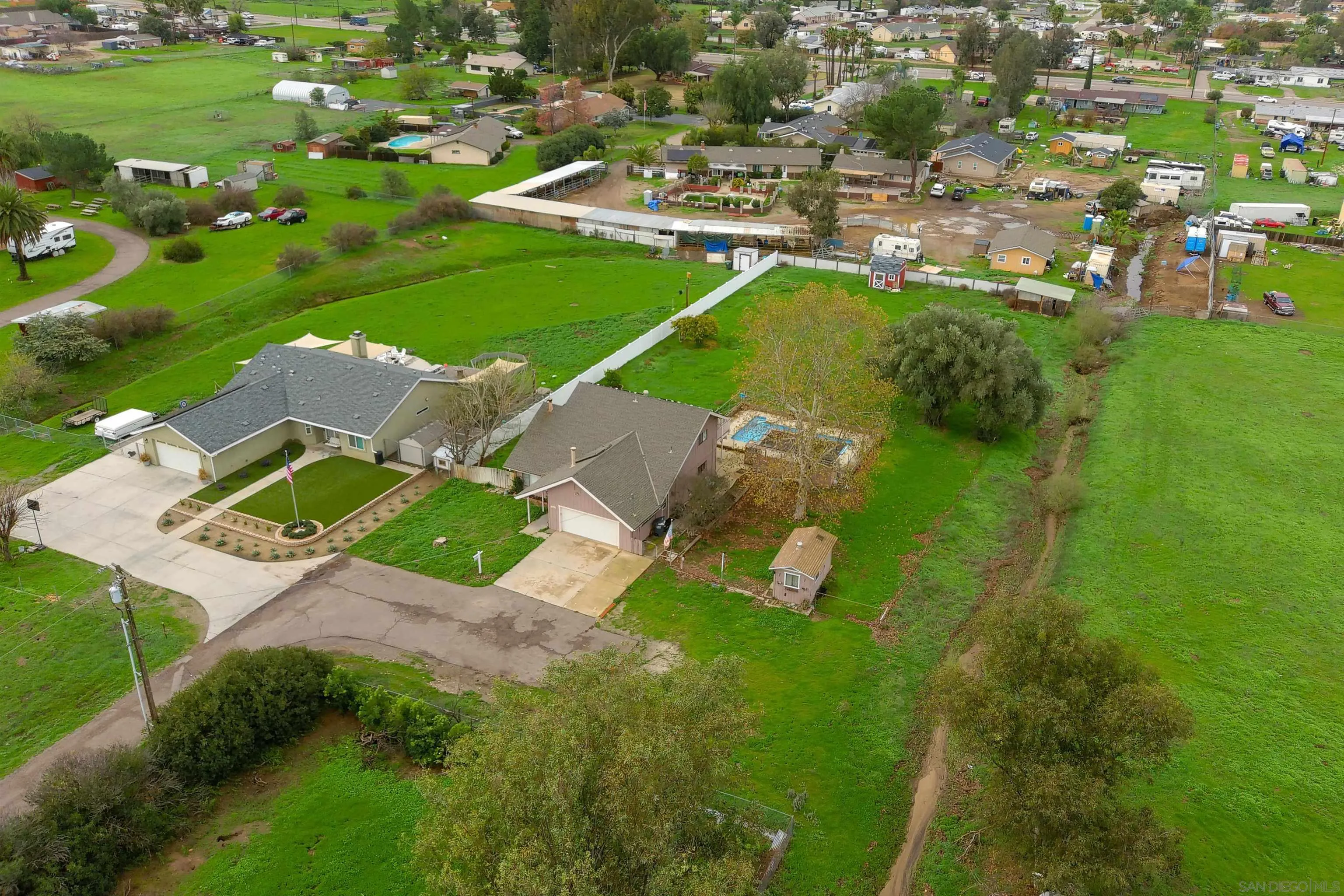 1465 Barnett Road Ramona, CA 92065 - Photo 43 of 43 an aerial view of residential houses with outdoor space and street view