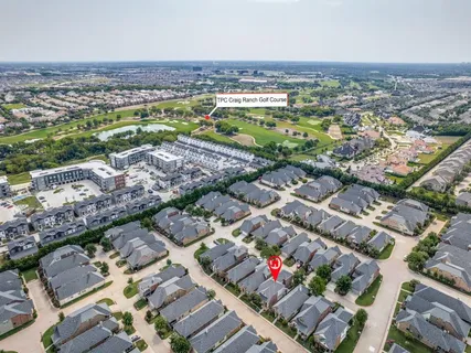 an aerial view of multiple house