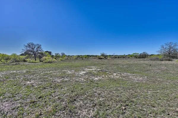 a view of a field with a dry yard
