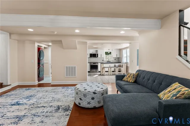 a living room with furniture and a couch