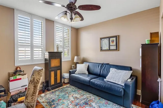 a view of balcony with furniture